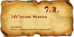 Tánczos Mietta névjegykártya